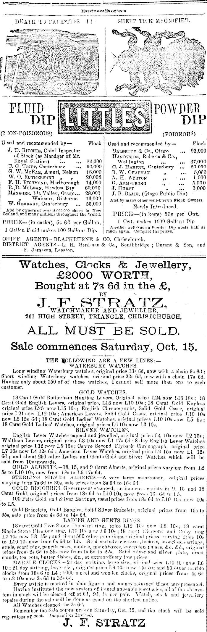 Papers Past Newspapers Ellesmere Guardian 5 November 12 Page 1 Advertisements Column 3