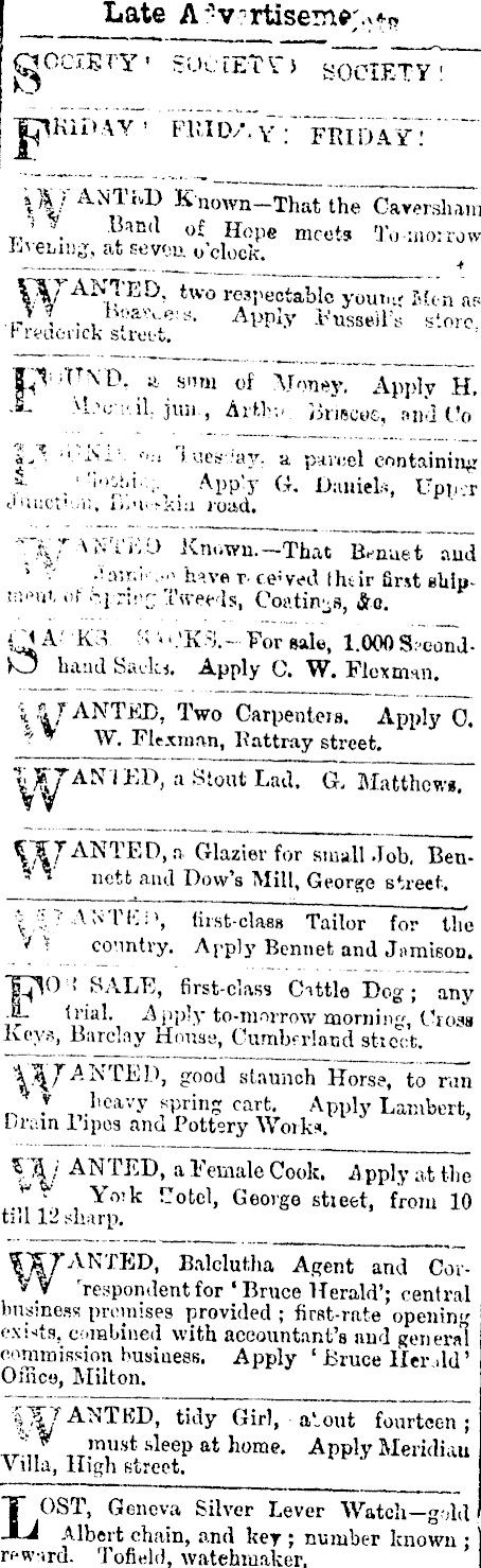 Papers Past Newspapers Evening Star 7 October 1875 Page 3 Advertisements Column 2