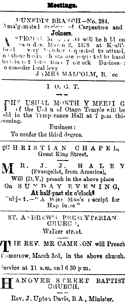 Papers Past Newspapers Evening Star 2 March 1878 Page 3 Advertisements Column 5