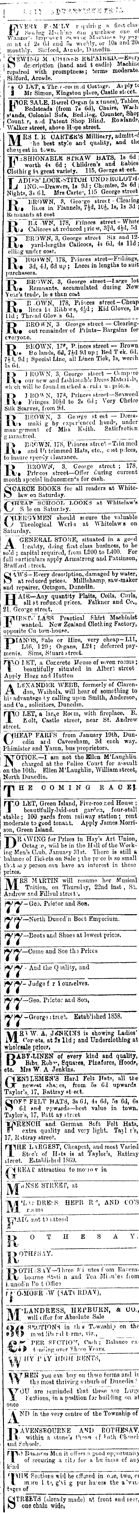 Papers Past Newspapers Evening Star 16 January 10 Page 3 Advertisements Column 2