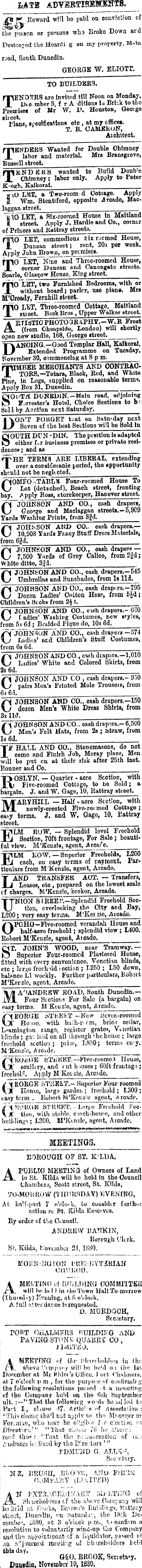 Papers Past Newspapers Evening Star 24 November 10 Page 3 Advertisements Column 3