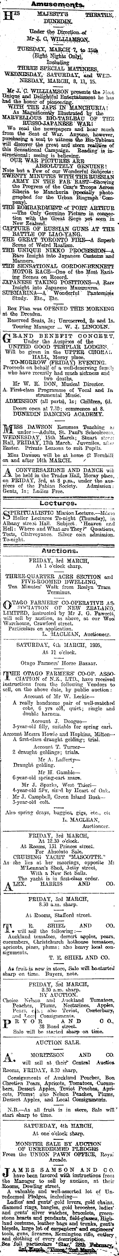 Papers Past Newspapers Evening Star 2 March 1905 Page 5 Advertisements Column 6