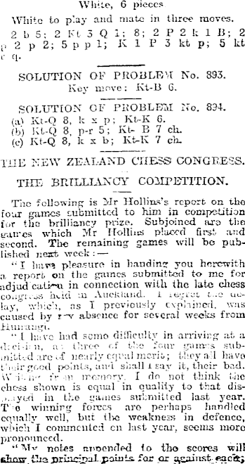 Papers Past Newspapers Evening Star 7 April 1906 Chess