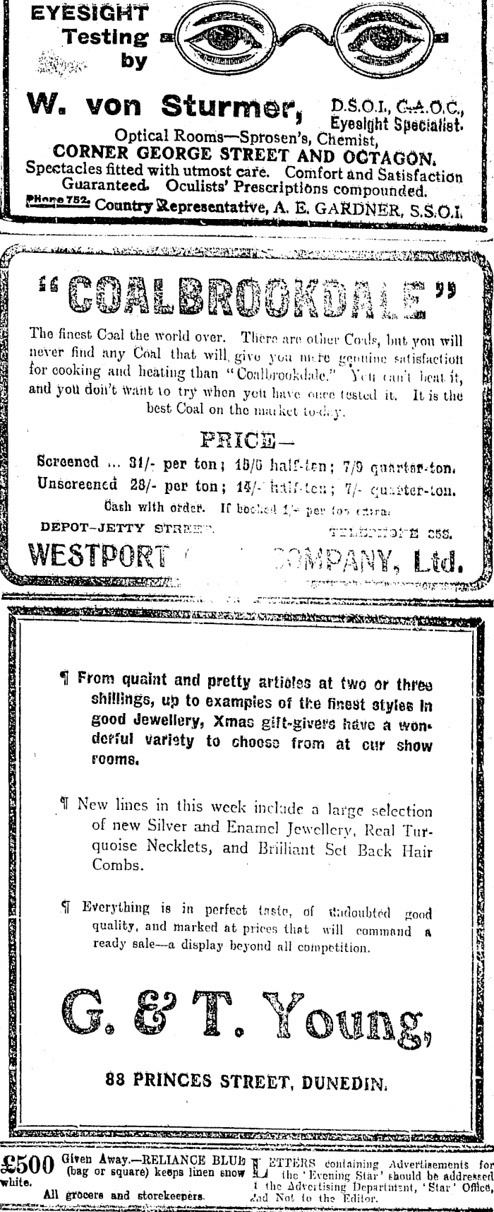 Papers Past Newspapers Evening Star 22 December 1909 Page 7 Advertisements Column 5