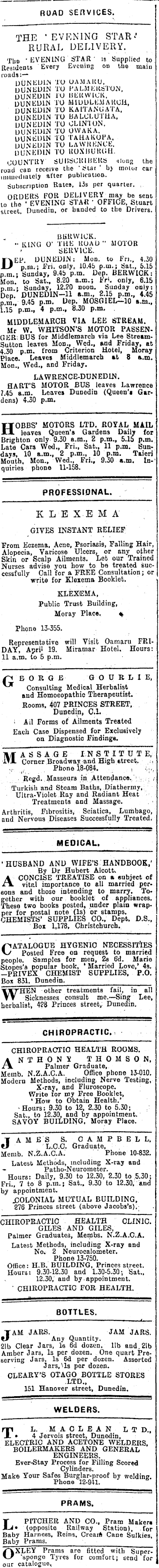 Papers Past Newspapers Evening Star 13 April 1940 Page 2 Advertisements Column 4