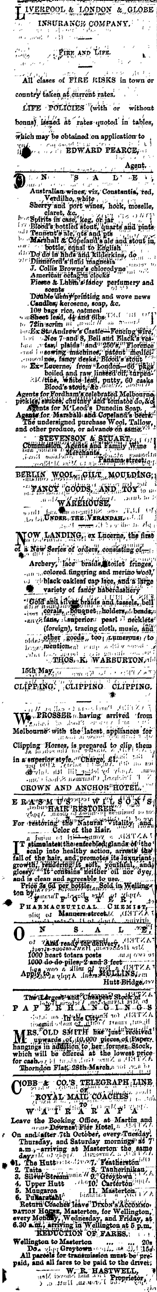 Papers Past Newspapers Evening Post 13 June 1873 Page 4 Advertisements Column 1