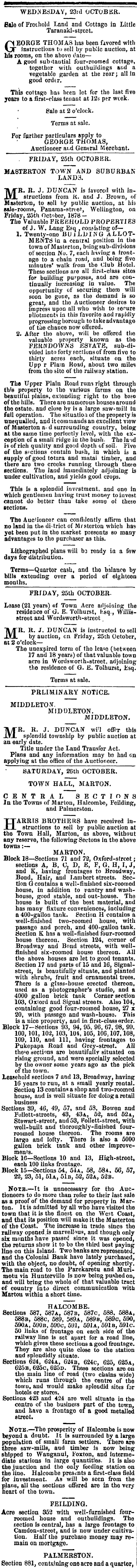 Papers Past Newspapers Evening Post 21 October 1878 Page 4 Advertisements Column 1