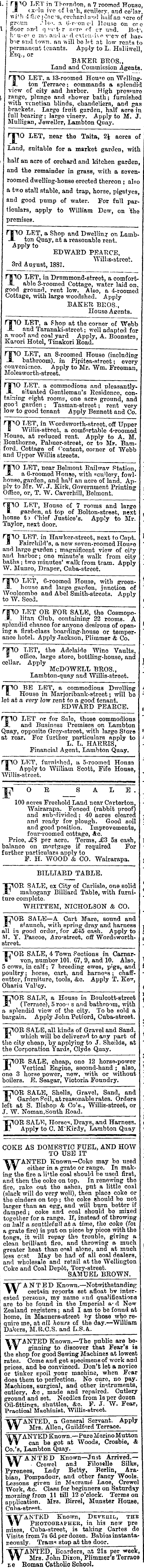 Papers Past Newspapers Evening Post 5 August 11 Page 3 Advertisements Column 7