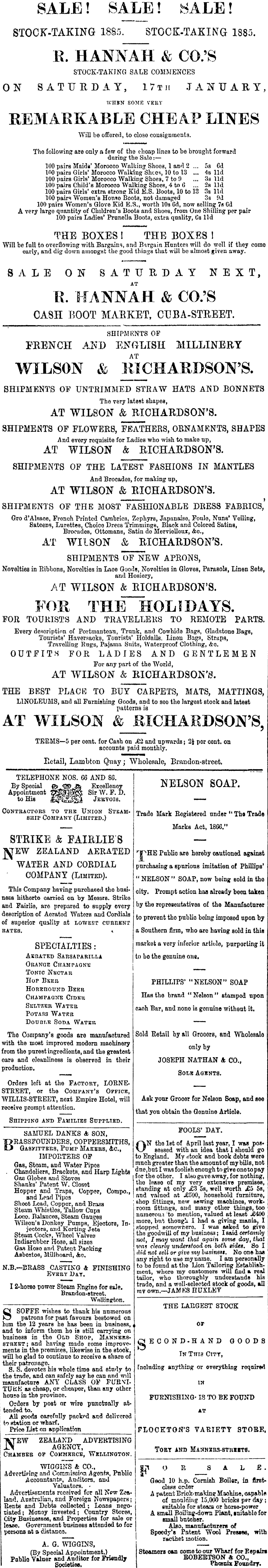 Papers Past Newspapers Evening Post 16 January 15 Page 1 Advertisements Column 6