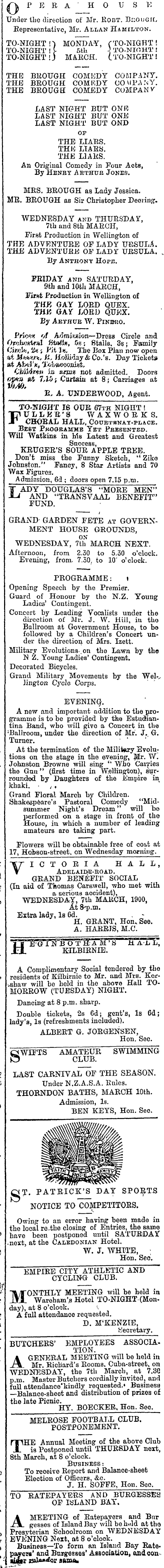 Papers Past Newspapers Evening Post 5 March 1900 Page 6 Advertisements Column 3