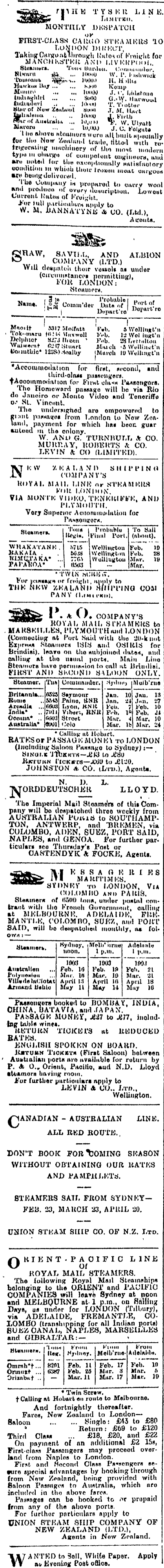 Papers Past Newspapers Evening Post 9 February 1903 Page 3 Advertisements Column 1