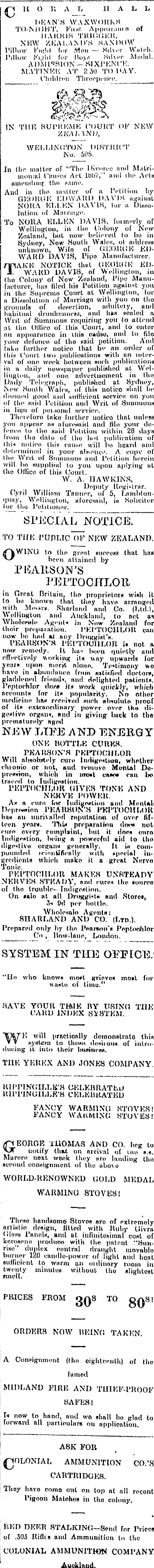 Papers Past Newspapers Evening Post 7 March 1903 Page 6 Advertisements Column 3