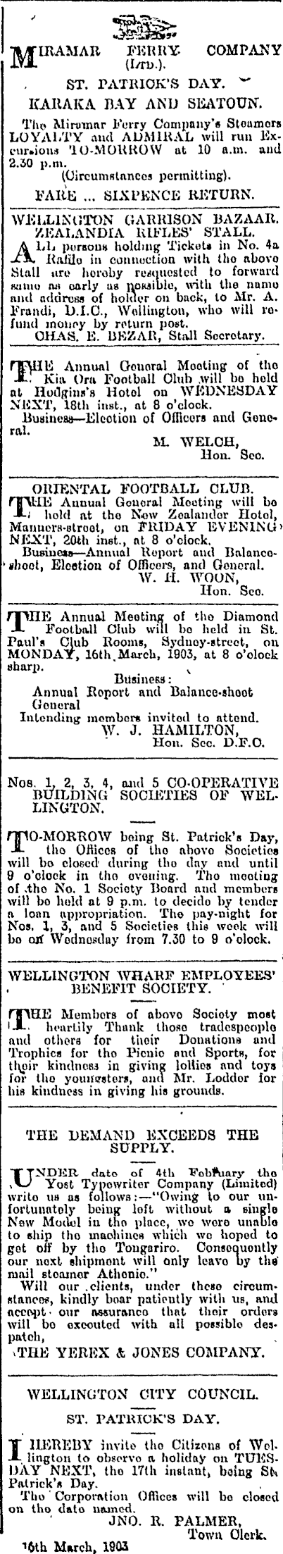 Papers Past Newspapers Evening Post 16 March 1903 Page 6 Advertisements Column 4