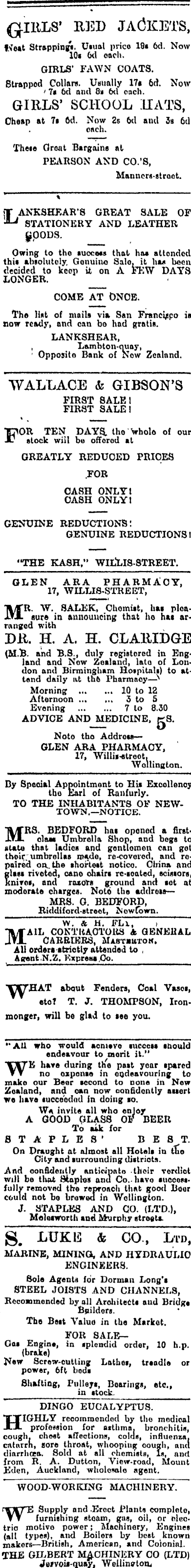 Papers Past Newspapers Evening Post 23 June 1903 Page 1 Advertisements Column 1