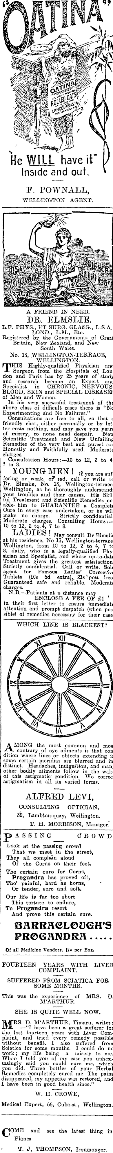 Papers Past Newspapers Evening Post 7 July 1903 Page 3 Advertisements Column 4