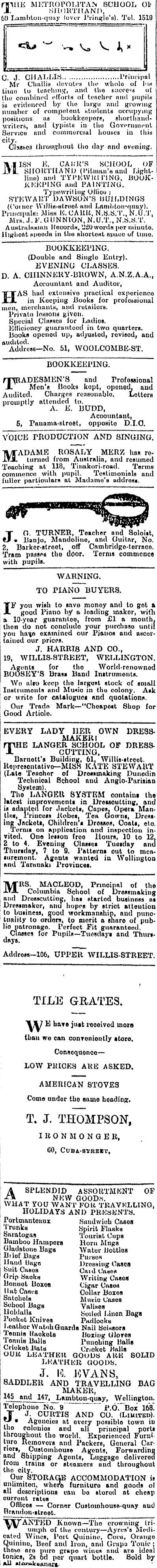 Papers Past Newspapers Evening Post 5 November 1903 Page 7 Advertisements Column 5