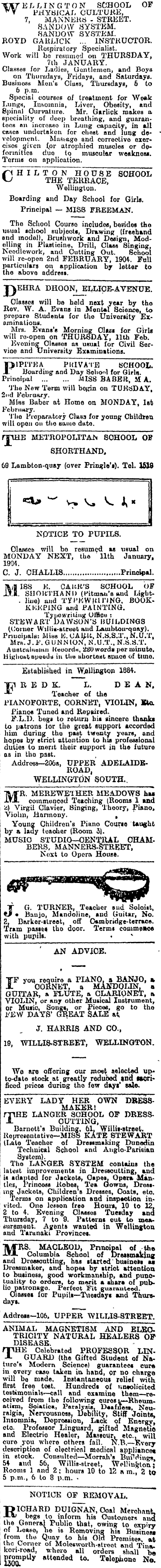 Papers Past Newspapers Evening Post 8 January 1904 Page 2 Advertisements Column 6