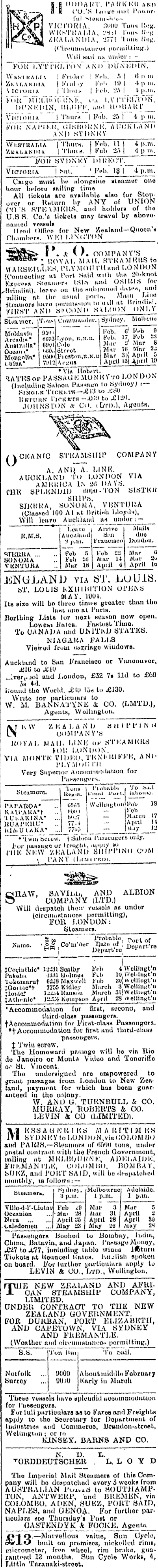 Papers Past Newspapers Evening Post 4 February 1904 Page 3 Advertisements Column 2