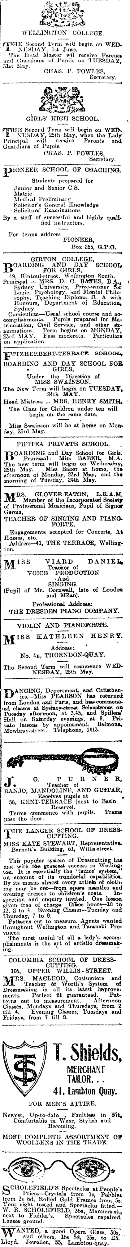 Papers Past Newspapers Evening Post 24 May 1904 Page 2 Advertisements Column 6