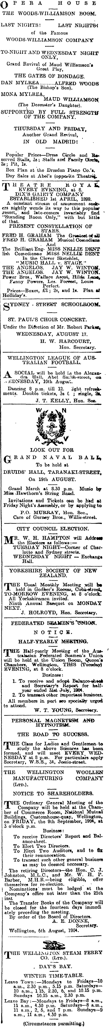 Papers Past Newspapers Evening Post 9 August 1904 Page 6 Advertisements Column 3