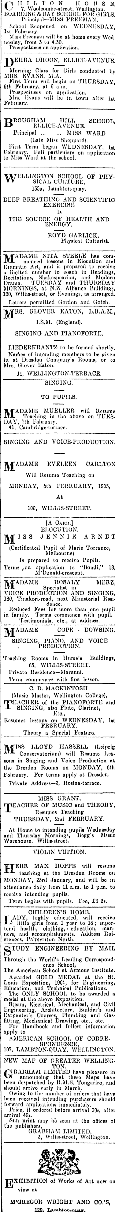 Papers Past Newspapers Evening Post 14 February 1905 Page 7 Advertisements Column 3