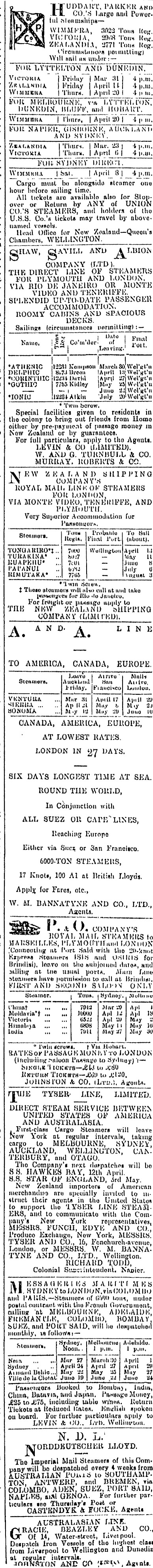 Papers Past Newspapers Evening Post 22 March 1905 Page 3 Advertisements Column 2