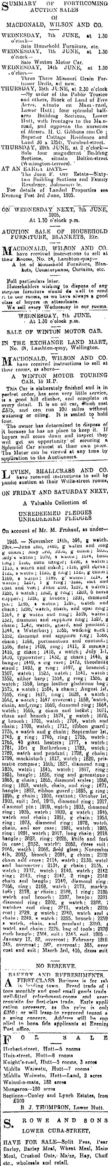 Papers Past Newspapers Evening Post 5 June 1905 Page 8 Advertisements Column 2