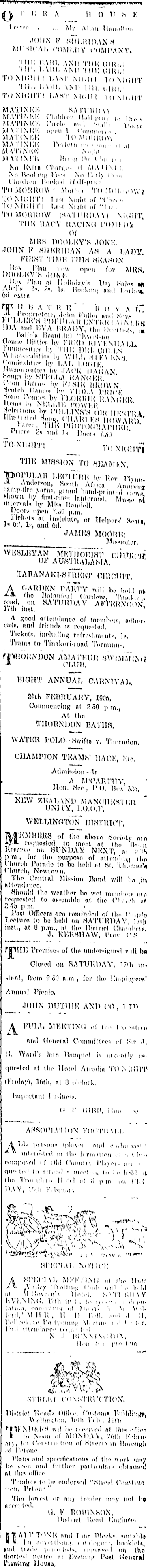 Papers Past Newspapers Evening Post 16 February 1906 Page 6 Advertisements Column 2