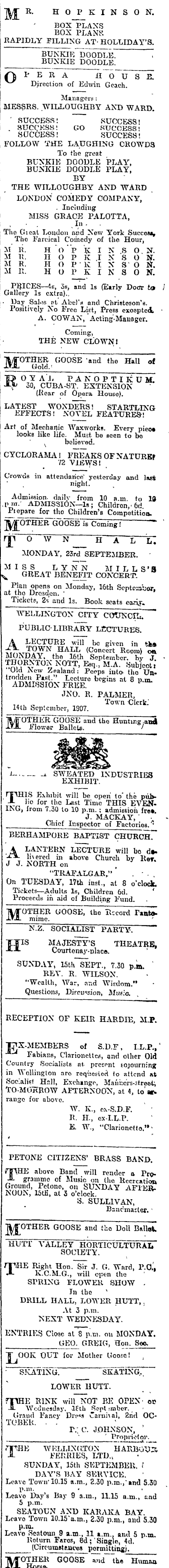 Papers Past Newspapers Evening Post 14 September 1907 Page 6 Advertisements Column 4