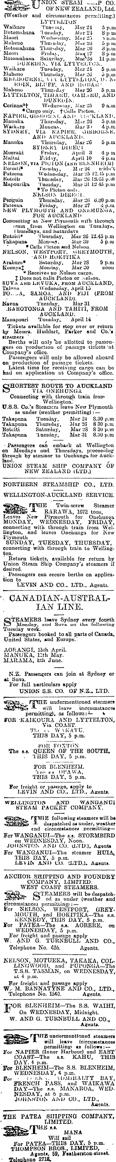 Papers Past Newspapers Evening Post 24 March 1908 Page 3 Advertisements Column 1