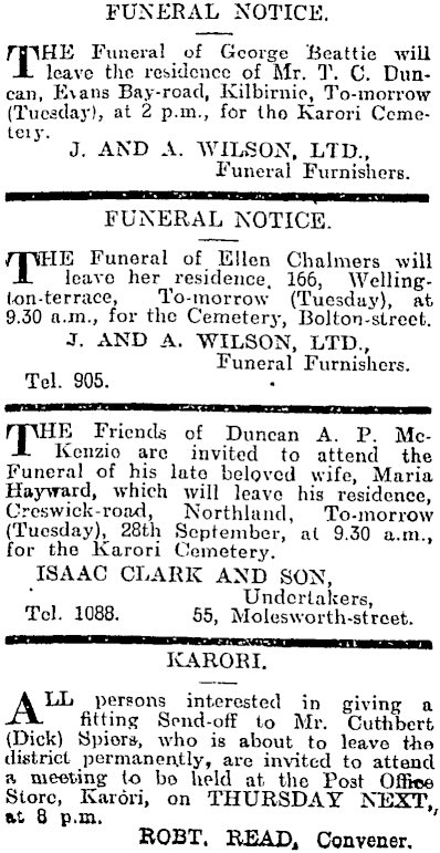 Papers Past Newspapers Evening Post 27 September 1909 Page 8 Advertisements Column 1