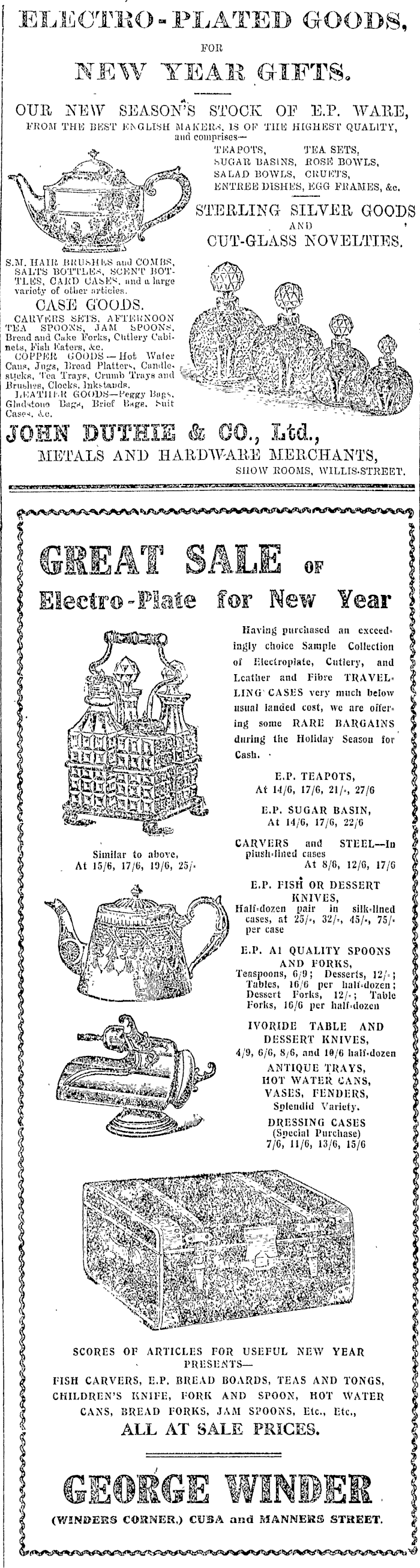 Papers Past Newspapers Evening Post 30 December 1911 Page 17 Advertisements Column 5