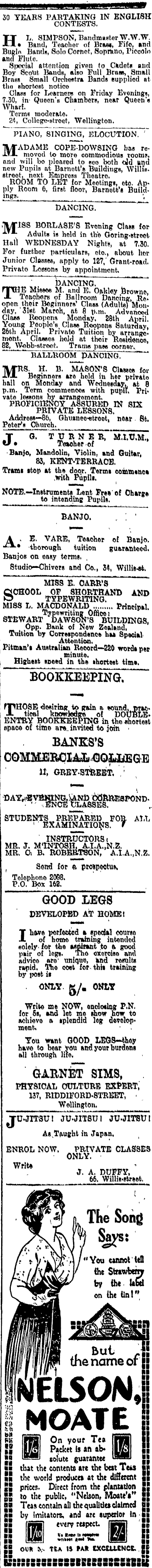 Papers Past Newspapers Evening Post 28 April 1913 Page 2 Advertisements Column 5