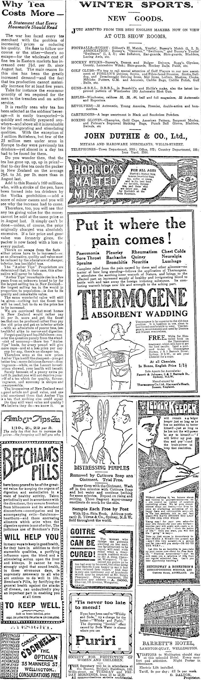 Papers Past, Newspapers, Evening Post, 13 August 1915