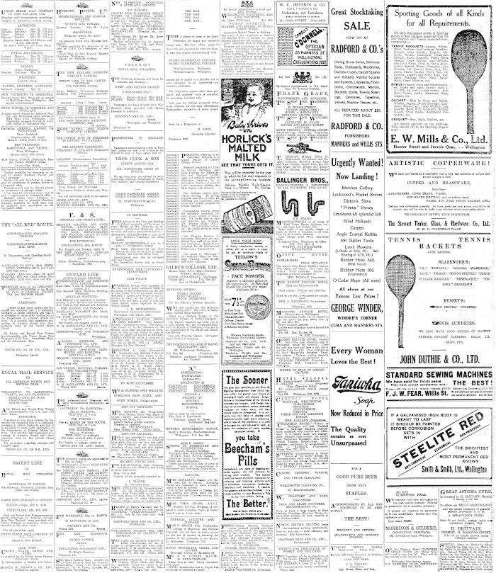 Papers Past Newspapers Evening Post 21 March 1919 Page 5 Advertisements Column 1