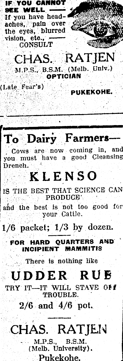 Papers Past Newspapers Franklin Times 29 April 1927 Page 4 Advertisements Column 1