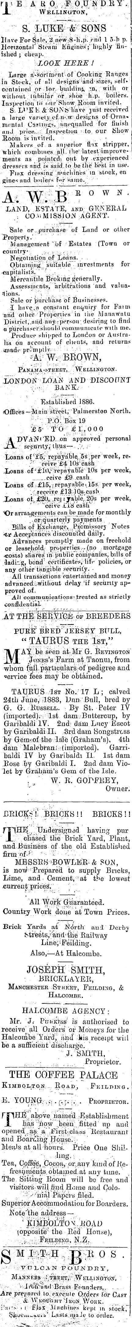 Papers Past Newspapers Feilding Star 10 October 18 Page 4 Advertisements Column 1