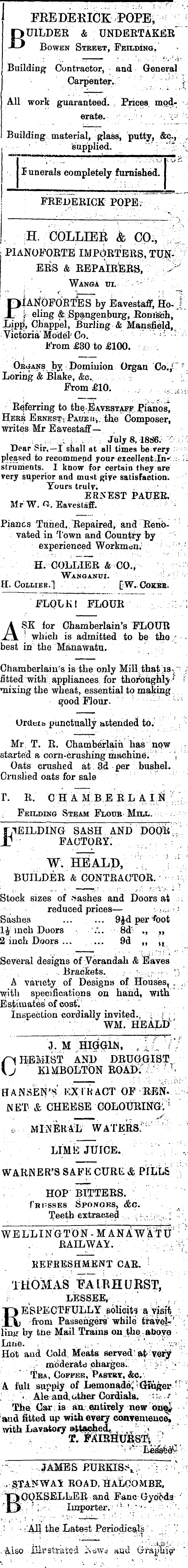 Papers Past Newspapers Feilding Star 2 January 10 Page 1 Advertisements Column 7