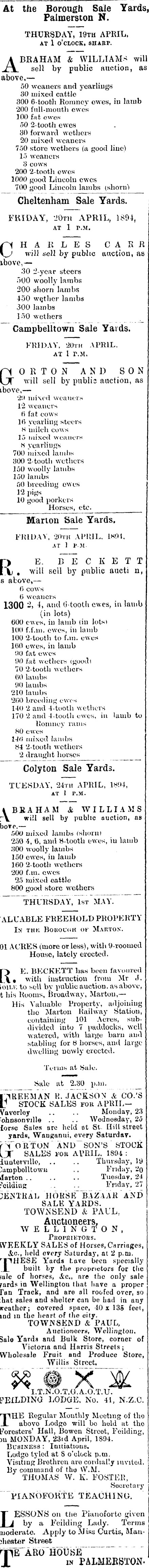 Papers Past Newspapers Feilding Star 18 April 14 Page 3 Advertisements Column 3