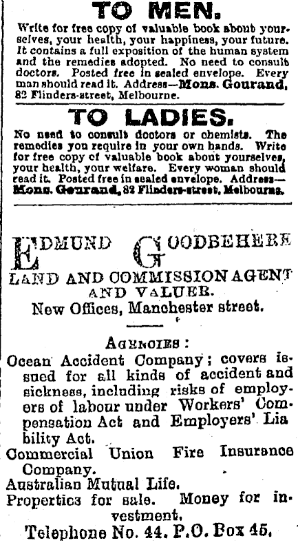 Papers Past Newspapers Feilding Star 29 June 1904 Page 1 Advertisements Column 4