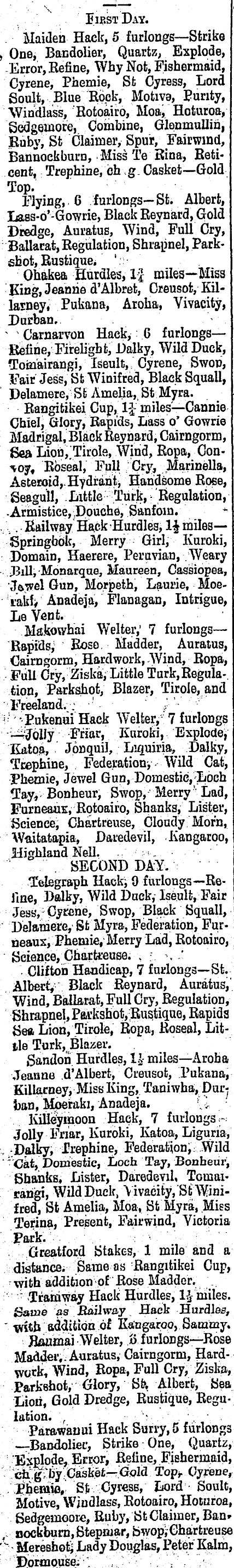 Papers Past | Newspapers | Feilding Star | 13 December 1904 | Rangitikei  Nominations.