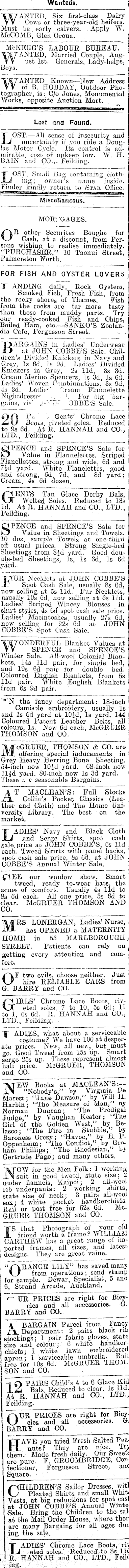 Papers Past Newspapers Feilding Star 22 July 1912 Page 3 Advertisements Column 8