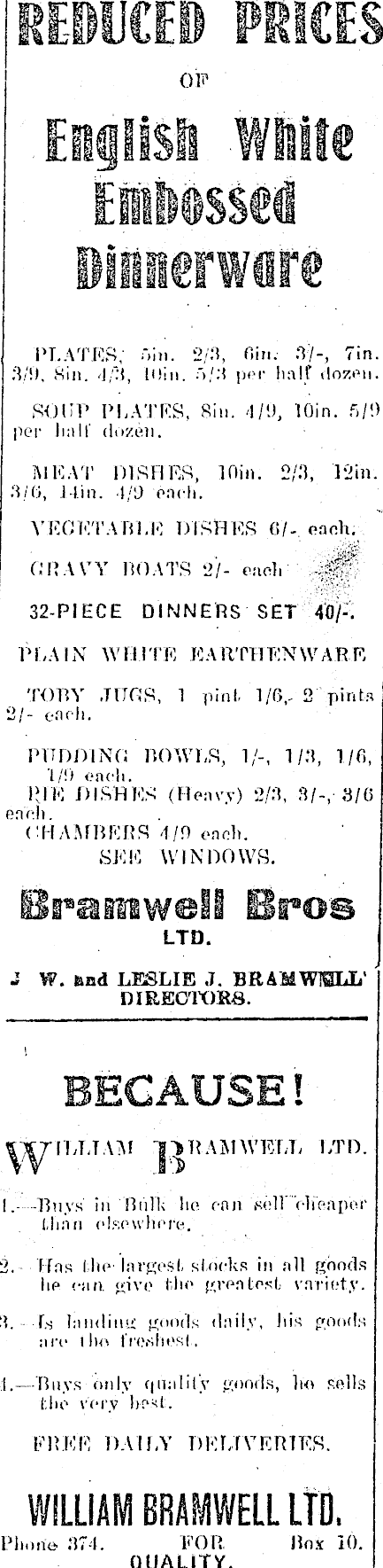 Papers Past Newspapers Feilding Star 4 June 1925 Page 1 Advertisements Column 5