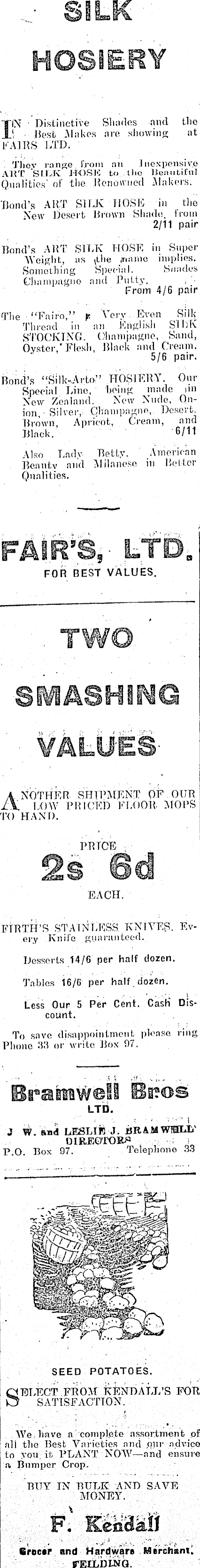 Papers Past Newspapers Feilding Star 25 September 1925 Page 1 Advertisements Column 3