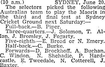 Papers Past Newspapers Gisborne Herald June 1949 Australians For Third Test