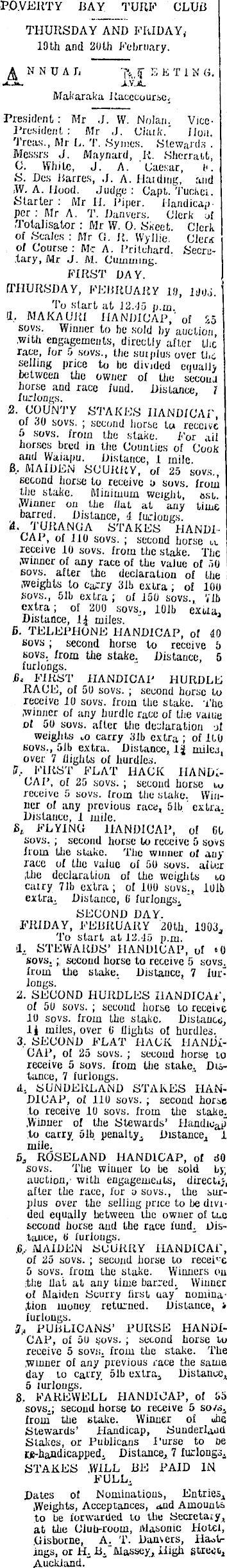 Papers Past Newspapers Gisborne Times 17 February 1903