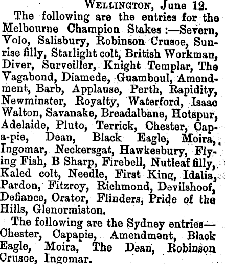 Seletøj Skuespiller I de fleste tilfælde Papers Past | Newspapers | Grey River Argus | 13 June 1877 | MELBOURNE  CHAMPION STAKES.