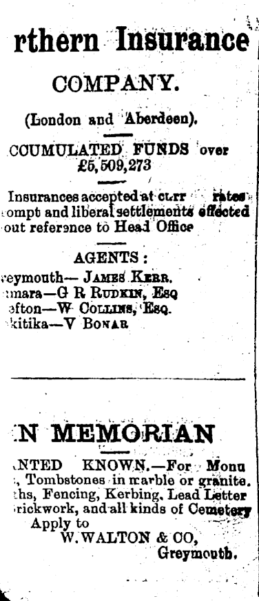 Papers Past Newspapers Grey River Argus 15 August 1903 Page 4 Advertisements Column 1