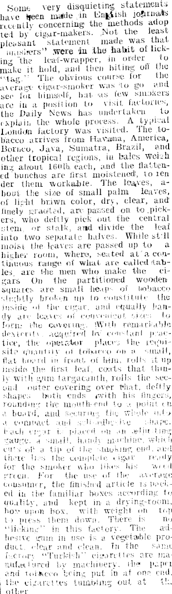 Papers Past Newspapers Hastings Standard 27 October 1903 Cigar Making
