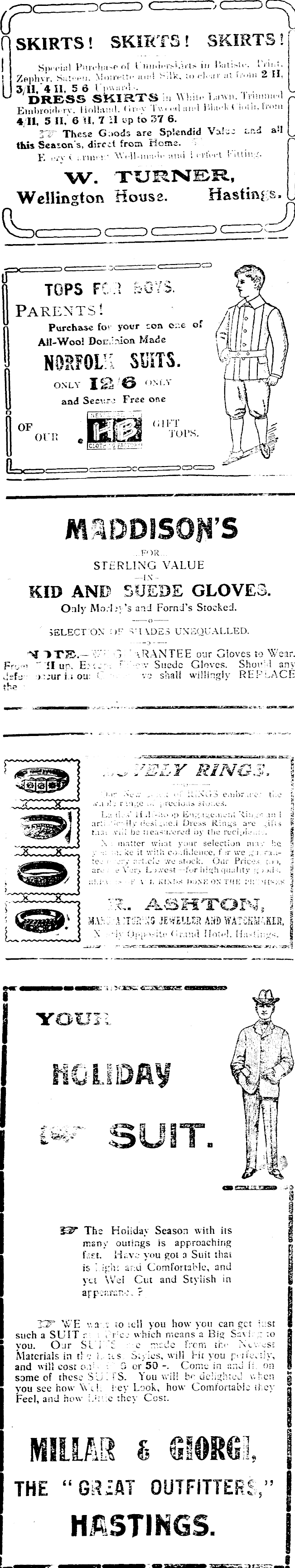 Papers Past Newspapers Hastings Standard 6 December 1907 Page 2 Advertisements Column 1